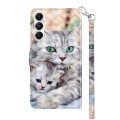 For Samsung Galaxy A05s 3D Painted Leather Phone Case(Two Loving Cats)