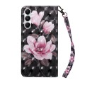 For Samsung Galaxy A15 3D Painted Leather Phone Case(Pink Flower)