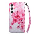 For Samsung Galaxy S24 5G 3D Painted Leather Phone Case(Red Flower)