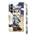 For Samsung Galaxy S24+ 5G 3D Painted Leather Phone Case(Naughty Cat)