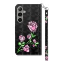 For Samsung Galaxy S24+ 5G 3D Painted Leather Phone Case(Rose)
