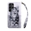 For Samsung Galaxy S24 Ultra 5G 3D Painted Leather Phone Case(Smile Cat)