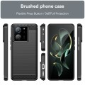 For Xiaomi 13T Brushed Texture Carbon Fiber TPU Phone Case(Black)