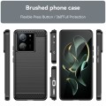 For Xiaomi 13T Pro Brushed Texture Carbon Fiber TPU Phone Case(Black)