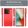 For Xiaomi Redmi Note 13 5G Brushed Texture Carbon Fiber TPU Phone Case(Red)