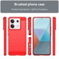 For Xiaomi Redmi Note 13 Pro 5G Brushed Texture Carbon Fiber TPU Phone Case(Red)