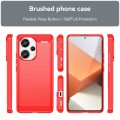 For Xiaomi Redmi Note 13 Pro+ Brushed Texture Carbon Fiber TPU Phone Case(Red)