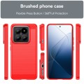 For Xiaomi 14 Pro Brushed Texture Carbon Fiber TPU Phone Case(Red)