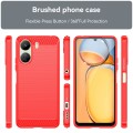 For Xiaomi Poco C65 Brushed Texture Carbon Fiber TPU Phone Case(Red)
