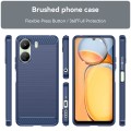 For Xiaomi Poco C65 Brushed Texture Carbon Fiber TPU Phone Case(Blue)