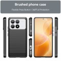 For Xiaomi Redmi K70E Brushed Texture Carbon Fiber TPU Phone Case(Black)