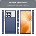For Xiaomi Redmi K70E Brushed Texture Carbon Fiber TPU Phone Case(Blue)