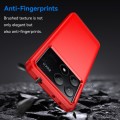For Xiaomi Poco X6 Pro 5G Brushed Texture Carbon Fiber TPU Phone Case(Red)