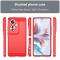 For OPPO Reno11 F 5G Global Brushed Texture Carbon Fiber TPU Phone Case(Red)