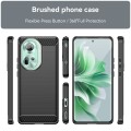 For OPPO Reno11 Global Brushed Texture Carbon Fiber TPU Phone Case(Black)