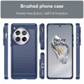 For OnePlus 12 Brushed Texture Carbon Fiber TPU Phone Case(Blue)