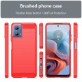 For Motorola Moto G34 Brushed Texture Carbon Fiber TPU Phone Case(Red)