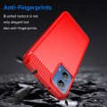 For Motorola Moto G34 Brushed Texture Carbon Fiber TPU Phone Case(Red)