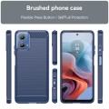 For Motorola Moto G34 Brushed Texture Carbon Fiber TPU Phone Case(Blue)