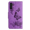 For Samsung Galaxy A05s Butterfly Embossed Flip Leather Phone Case(Purple)