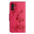 For Samsung Galaxy A05s Butterfly Embossed Flip Leather Phone Case(Red)