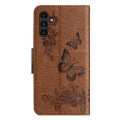 For Samsung Galaxy A05s Butterfly Embossed Flip Leather Phone Case(Brown)