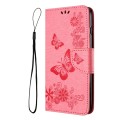 For Samsung Galaxy A05s Butterfly Embossed Flip Leather Phone Case(Pink)