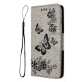 For Samsung Galaxy A05s Butterfly Embossed Flip Leather Phone Case(Grey)