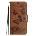 For Samsung Galaxy A35 Butterfly Embossed Flip Leather Phone Case(Brown)