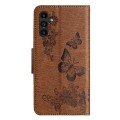 For Samsung Galaxy S24 5G Butterfly Embossed Flip Leather Phone Case(Brown)