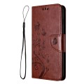 For Samsung Galaxy A05s Butterfly Flower Pattern Flip Leather Phone Case(Brown)
