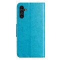 For Samsung Galaxy A05s Butterfly Flower Pattern Flip Leather Phone Case(Blue)