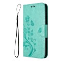 For Samsung Galaxy A05s Butterfly Flower Pattern Flip Leather Phone Case(Green)