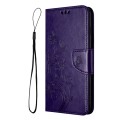 For Samsung Galaxy A05s Butterfly Flower Pattern Flip Leather Phone Case(Dark Purple)