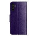 For Samsung Galaxy A05s Butterfly Flower Pattern Flip Leather Phone Case(Dark Purple)
