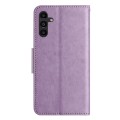For Samsung Galaxy A05s Butterfly Flower Pattern Flip Leather Phone Case(Light Purple)