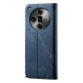 For OPPO Find X7 Denim Texture Casual Style Horizontal Flip Leather Case(Blue)