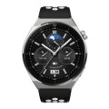For Huawei Watch GT3 Pro 46mm Two Color Round Hole Silicone Watch Band(Black White)