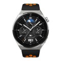 For Huawei Watch GT3 Pro 46mm Two Color Round Hole Silicone Watch Band(Black Orange)