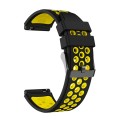 For Huawei Watch GT3 Pro 46mm Two Color Round Hole Silicone Watch Band(Black Yellow)