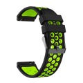 For Huawei Watch GT3 Pro 46mm Two Color Round Hole Silicone Watch Band(Black Green)