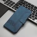For Huawei Pura 70 Cubic Skin Feel Flip Leather Phone Case(Blue)