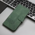 For Honor 100 Cubic Skin Feel Flip Leather Phone Case(Green)