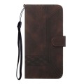 For Honor 100 Cubic Skin Feel Flip Leather Phone Case(Brown)