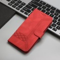 For Motorola Moto G54 Global Cubic Skin Feel Flip Leather Phone Case(Red)