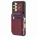 For Samsung Galaxy A13 Zipper Card Slots RFID Phone Case(Wine Red)