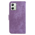 For Motorola Moto G54 Little Tiger Embossed Leather Phone Case(Purple)