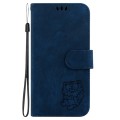 For Motorola Moto G54 Little Tiger Embossed Leather Phone Case(Dark Blue)