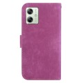 For Motorola Moto G54 Little Tiger Embossed Leather Phone Case(Rose Red)