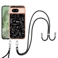 For Google Pixel 8a Electroplating Dual-side IMD Phone Case with Lanyard(Equation)